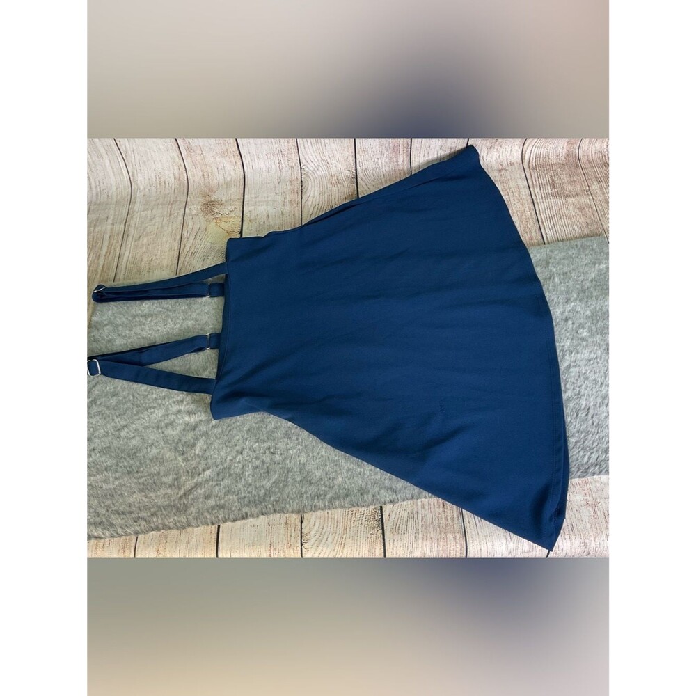 ModCloth Blue Adjustable Straps Swing Style Mini Dress Size M